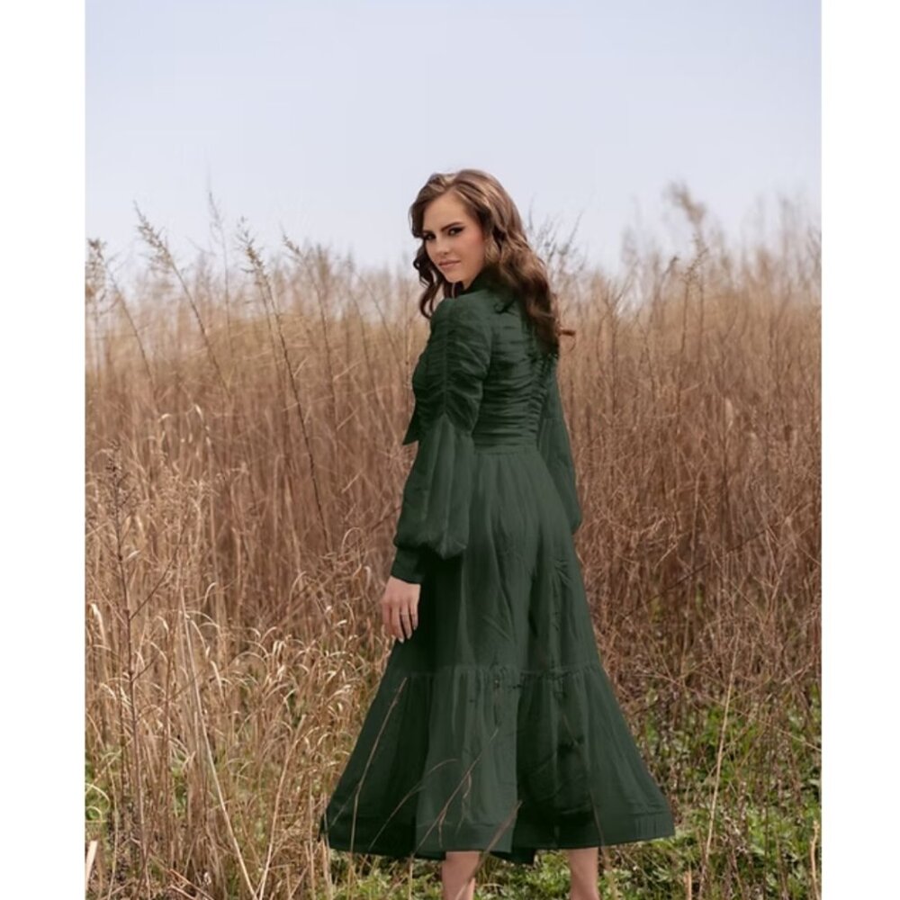 Malka Mejestic Green Party Dress